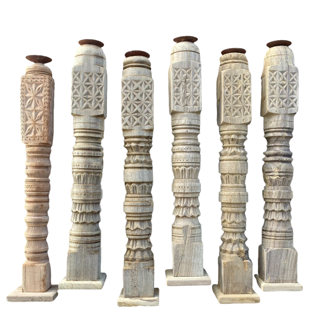 Tall Indian Candle Stand - Bleached