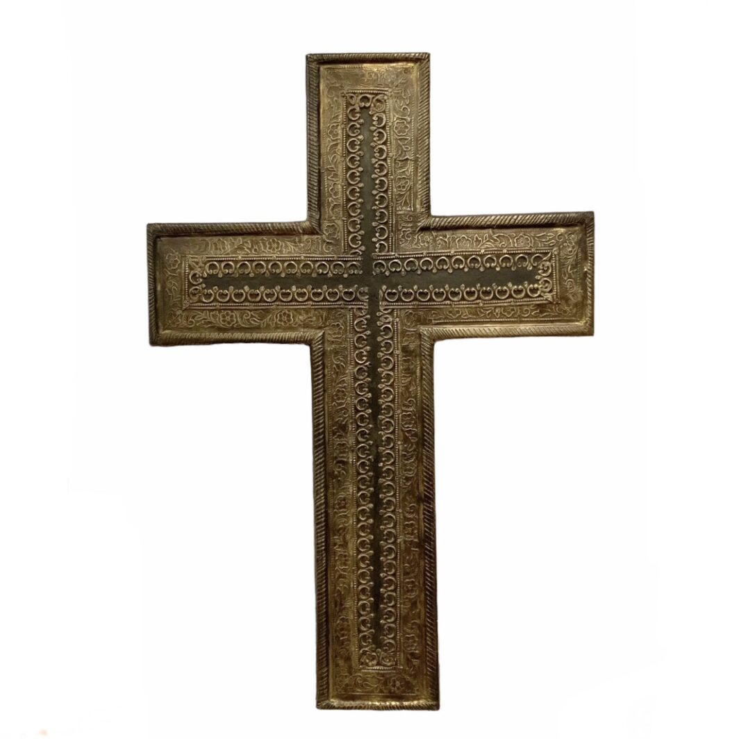 Large Brass & Timber Cross