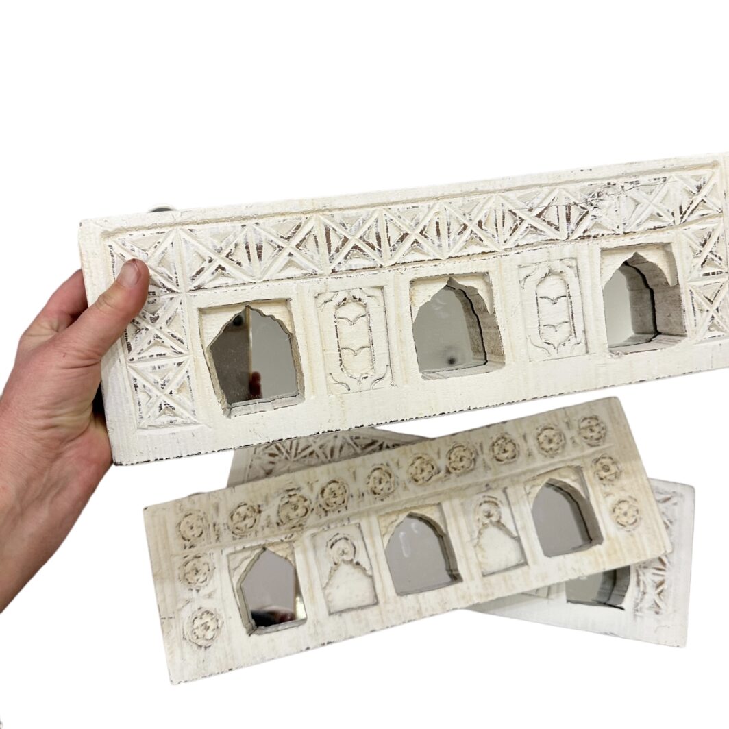 Triple Arch White-Wash Mirror