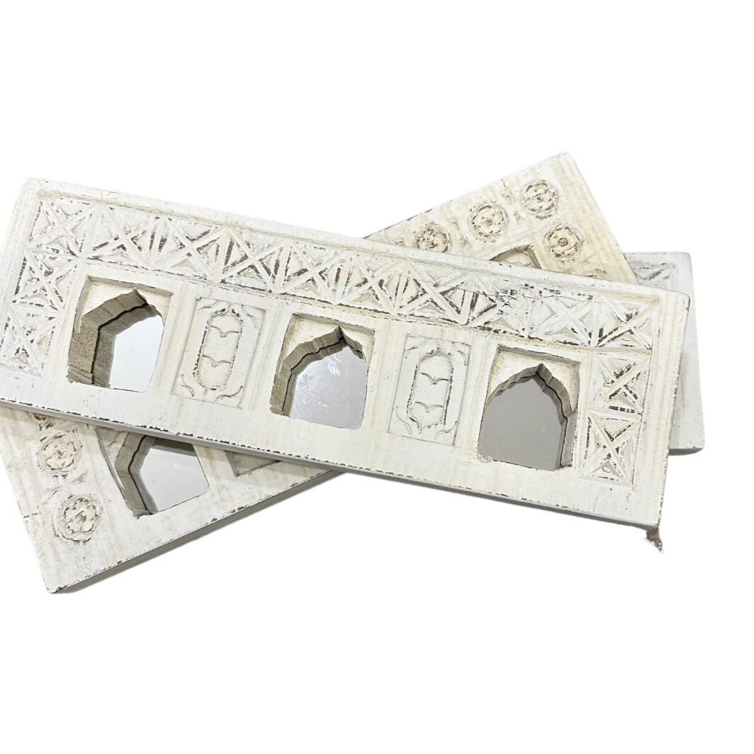 Triple Arch White-Wash Mirror - Image 2