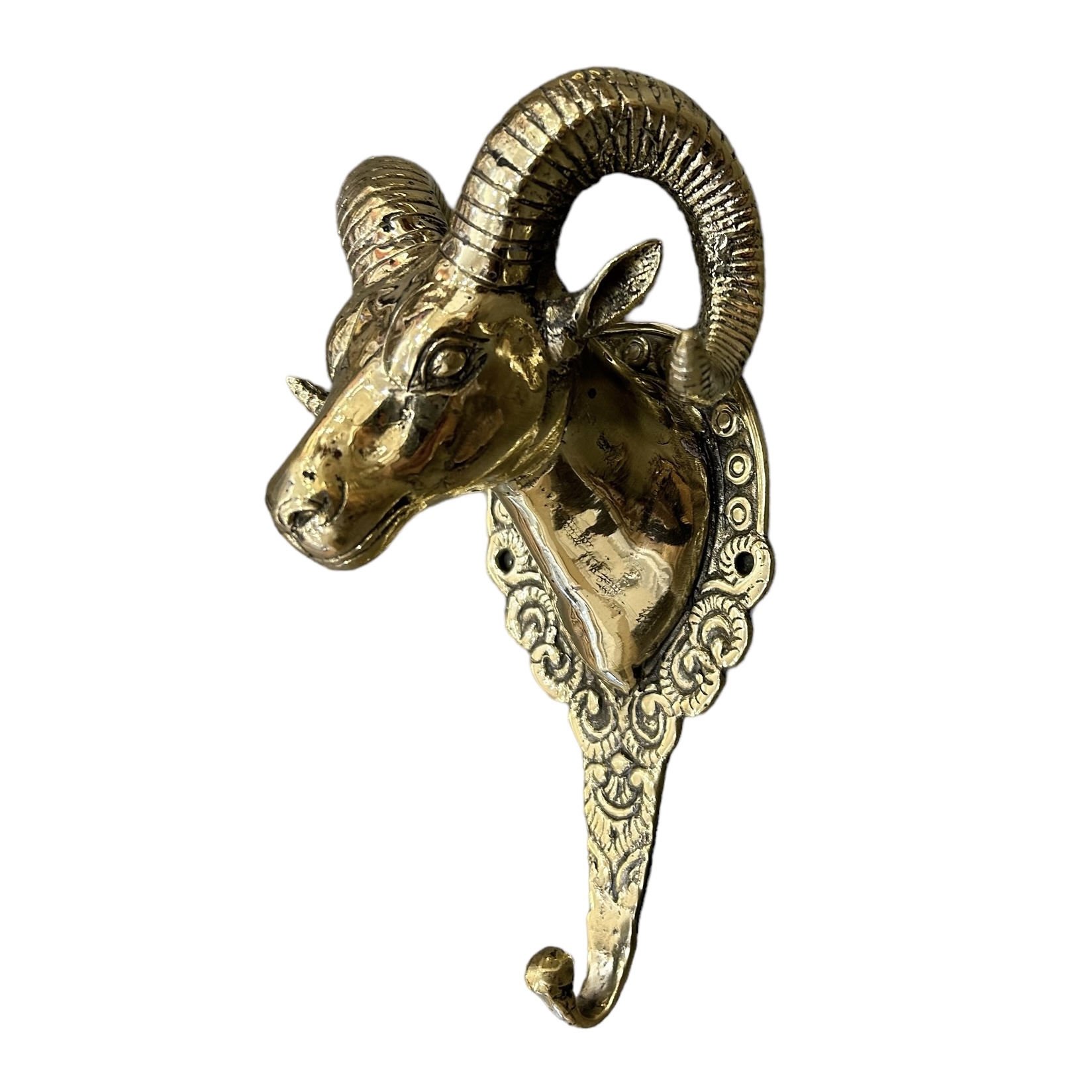 Deluxe Brass Animal Wall Hook - Elephant & Ram - Maison & Maison