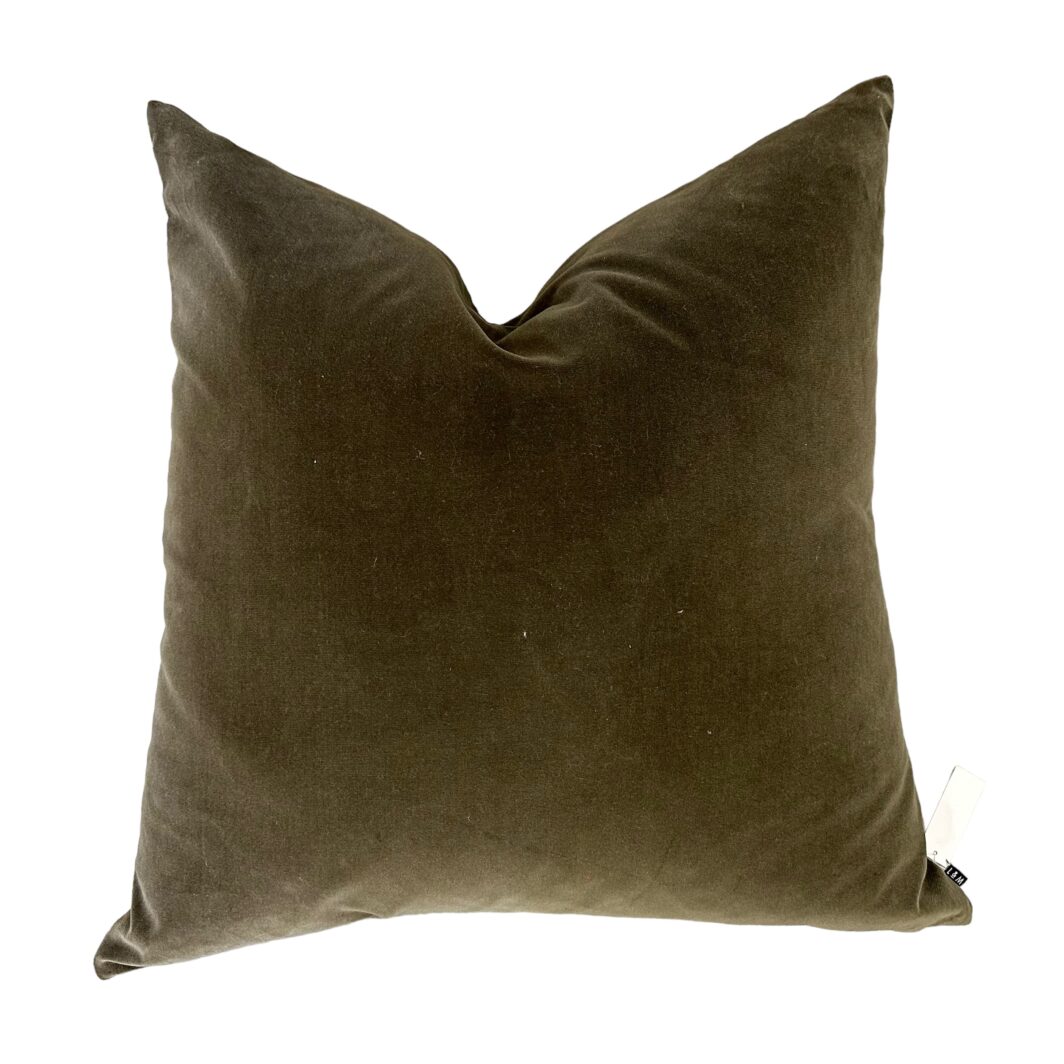 'Etro' Velvet 60cm Cushion - Olive