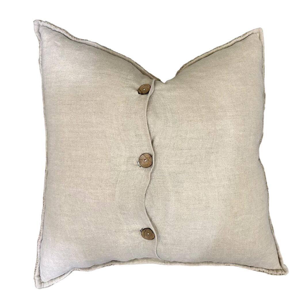 'Detante' Hand Loomed Linen cushion 60cm - Image 2