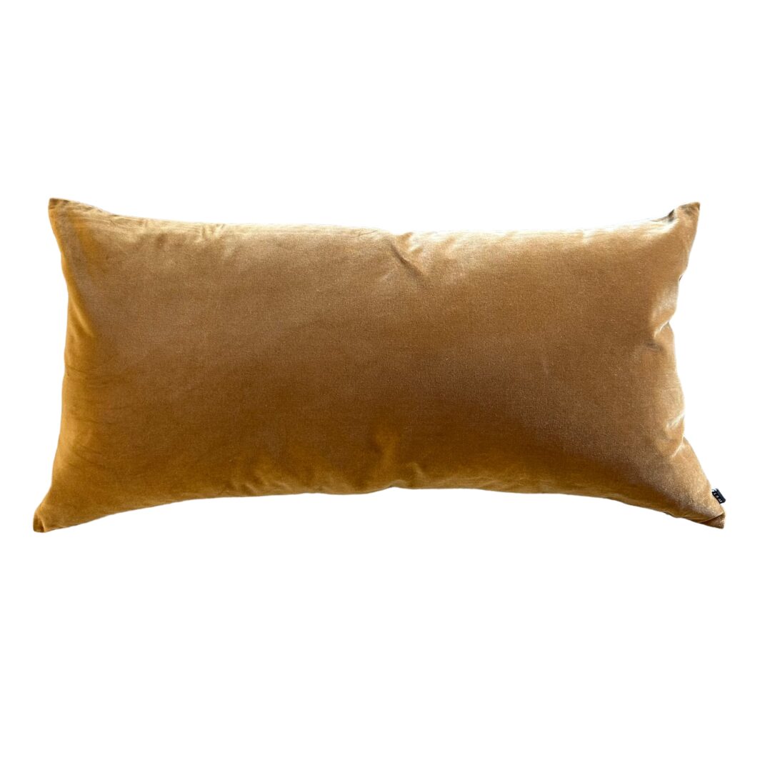 'Etro' Velvet Lumbar Cushion - Toffee