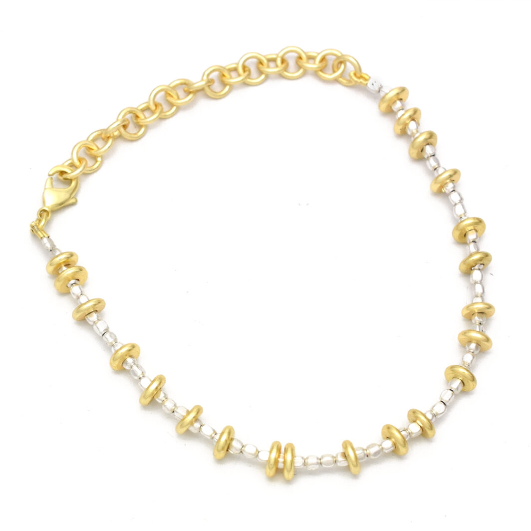 Gold & Silver Beaded Bracelet