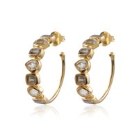 Small Multi-Stone Hoop Earring