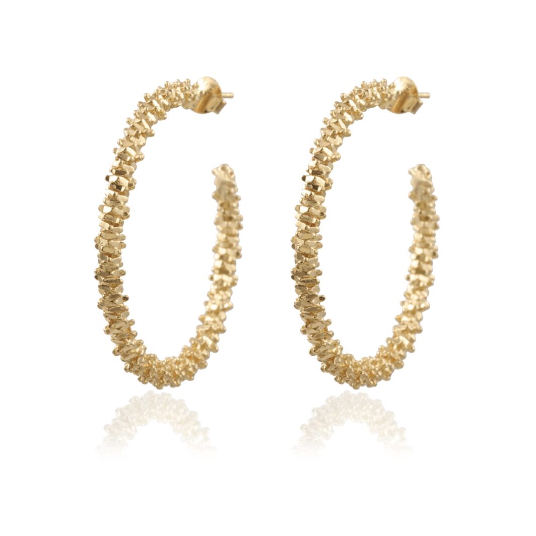 Large Hoop Earring - Gold 'Enigma'