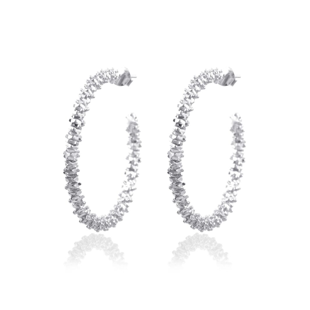 Large Hoop Earring - Silver 'Enigma'