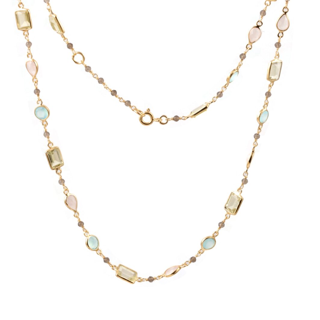 Multi Stone Faceted Necklace - Image 2