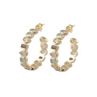 Large Multi-Stone Hoop Earring