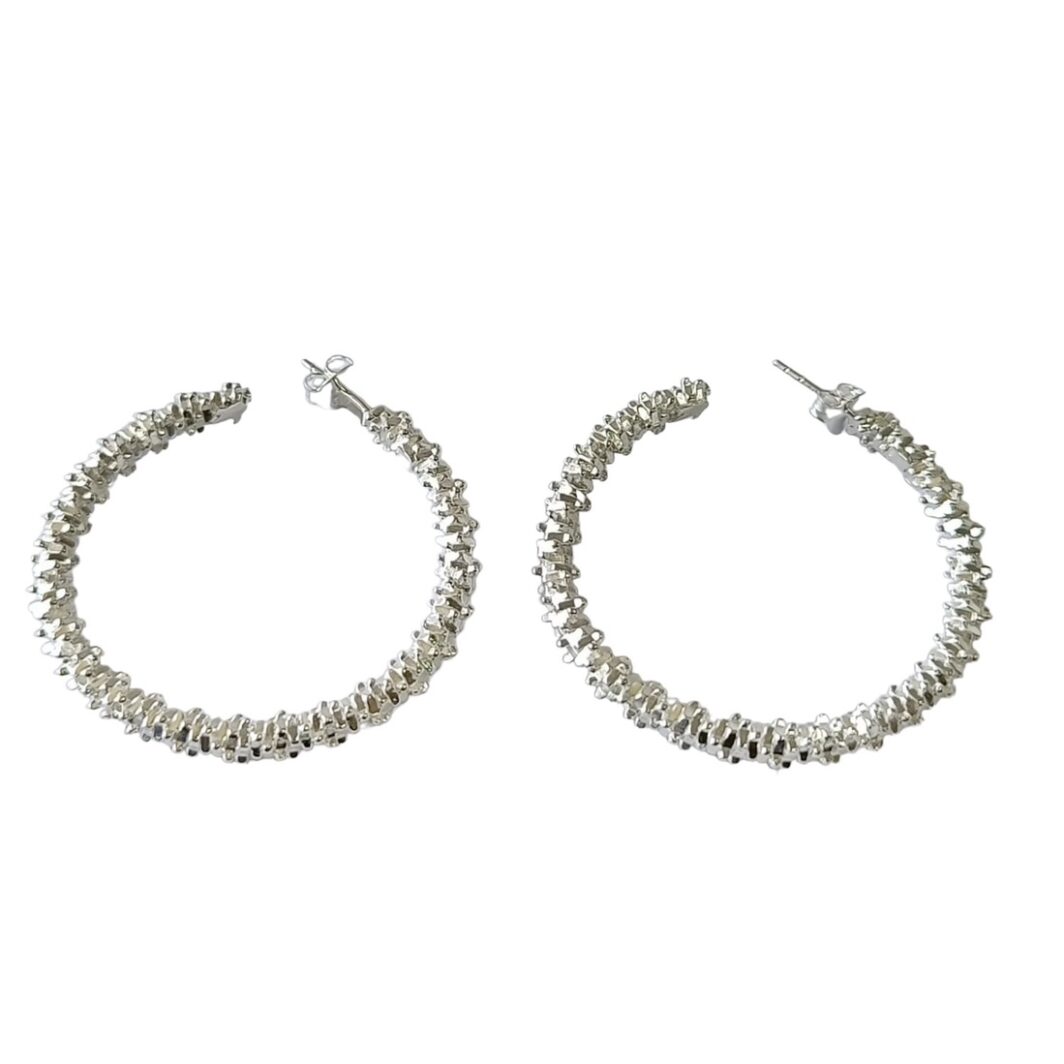 Large Hoop Earring - Silver 'Enigma' - Image 2