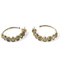Small Multi-Stone Hoop Earring - Image 2