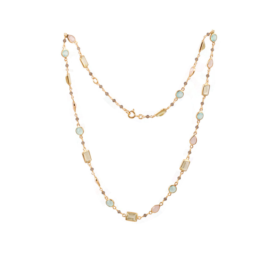 Multi Stone Faceted Necklace