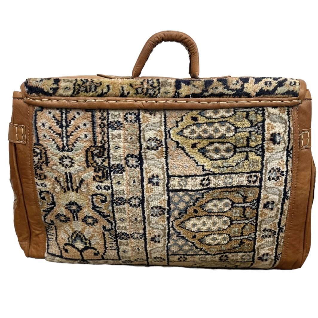 Moroccan Carpet Duffle Bag with Lather Tassel - Image 3