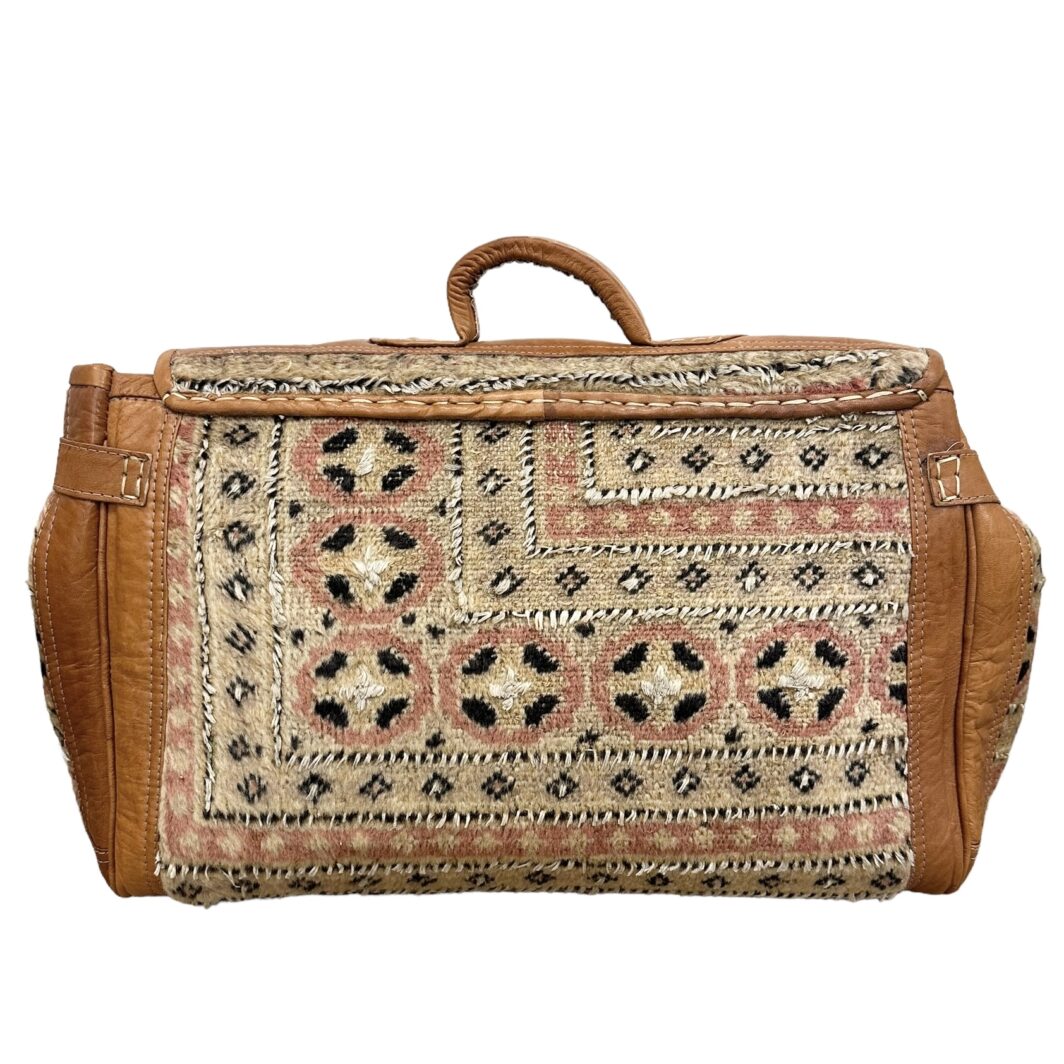 Moroccan Carpet Duffle Bag with Lather Tassel - Image 5