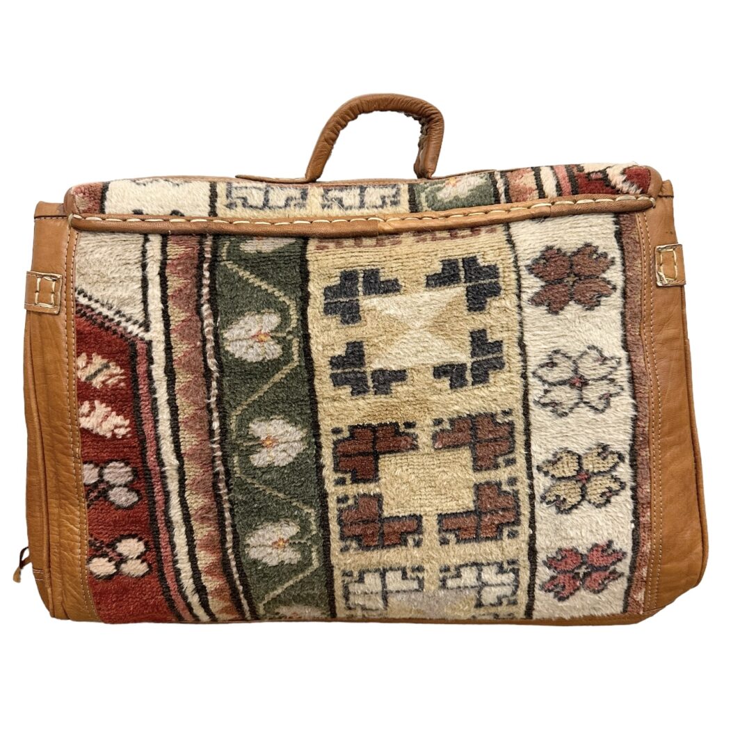 Moroccan Carpet Duffle Bag with Lather Tassel - Image 10