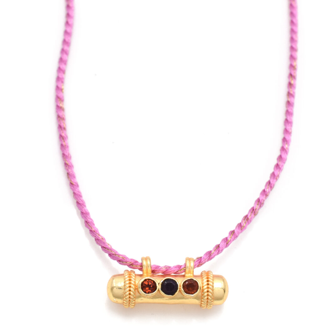 Gold Talisman on Pink Thread - Image 2