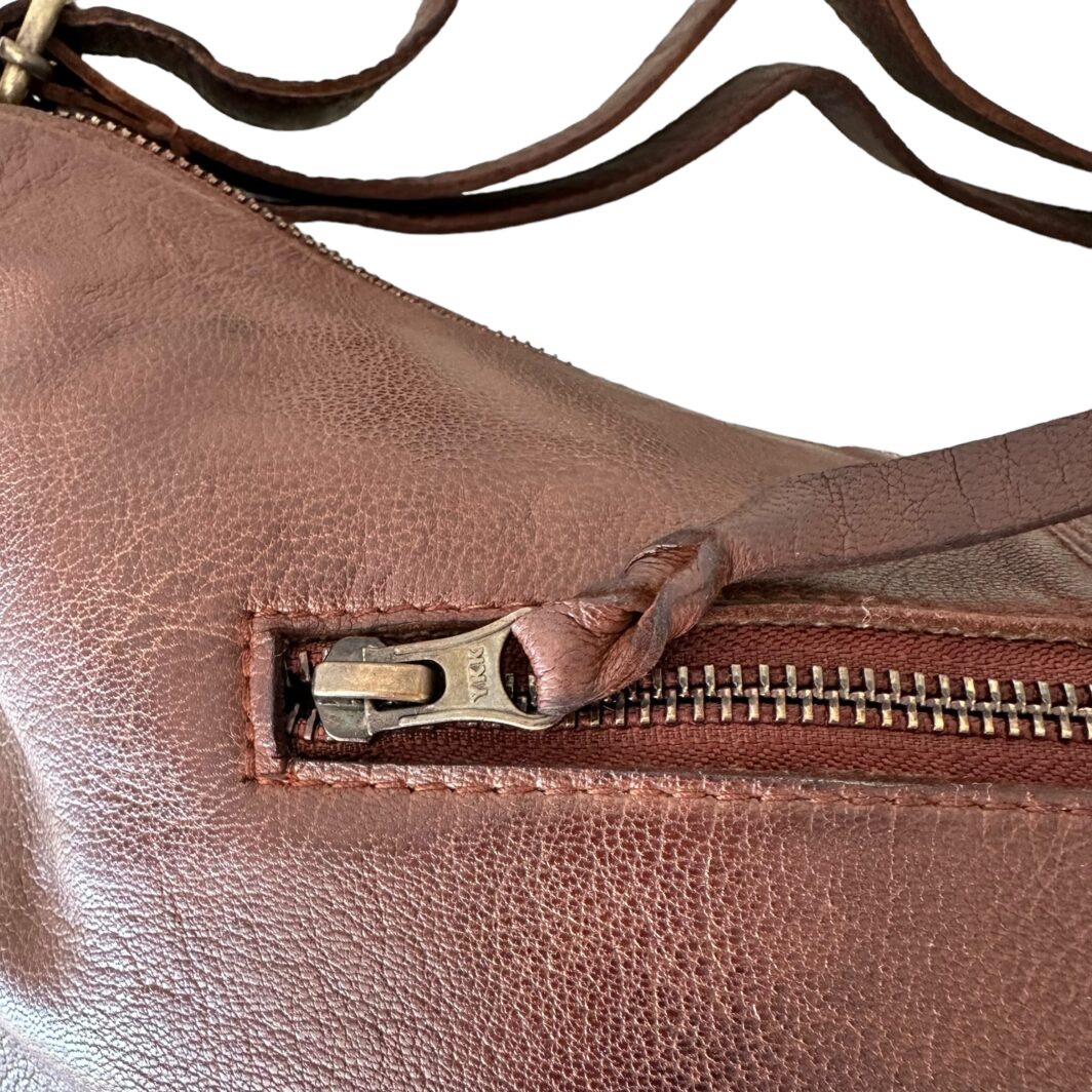 Washed Leather Cross Body Bag  'Cordelia' - Walnut - Image 4