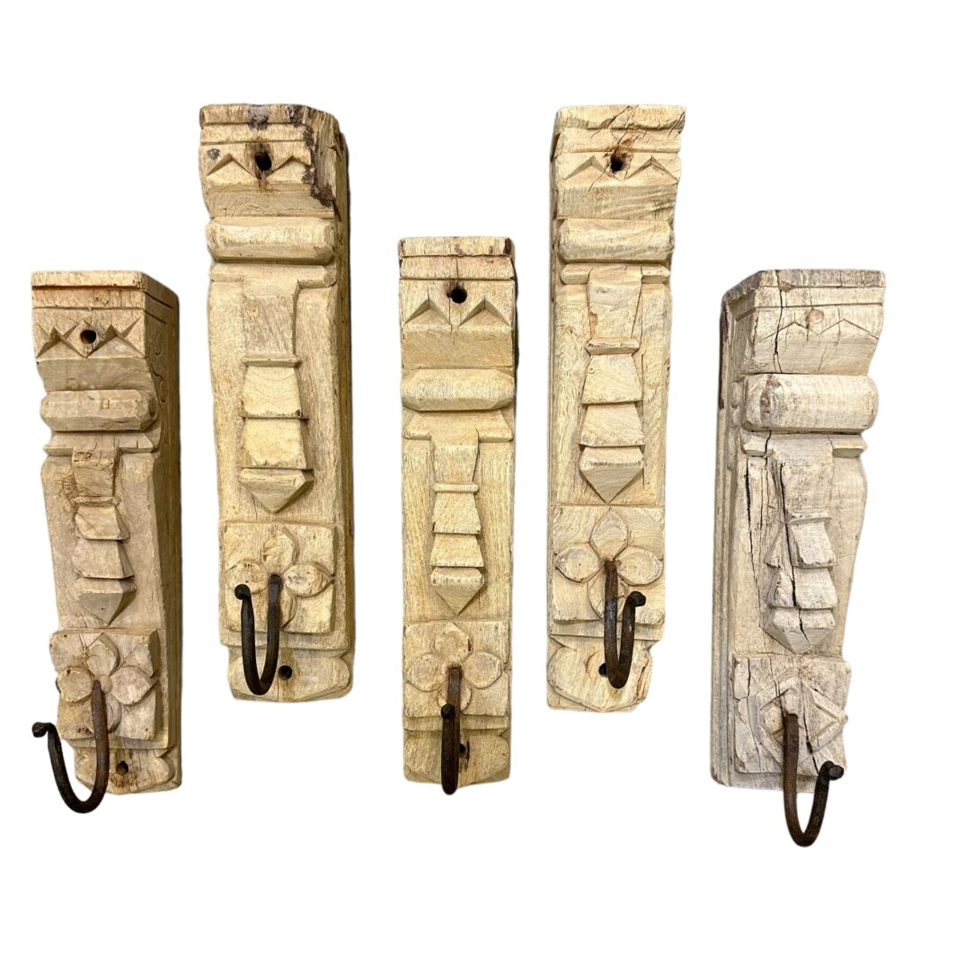 Elongated Timber Indian Wall Hook - Image 2