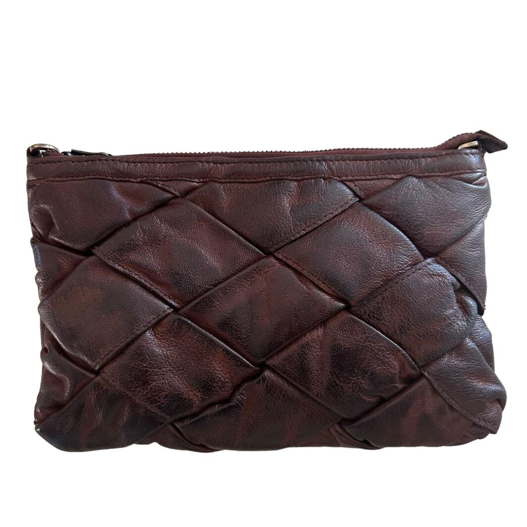 Washed Leather Cross Body Bag  'Emilia' - Walnut - Image 3