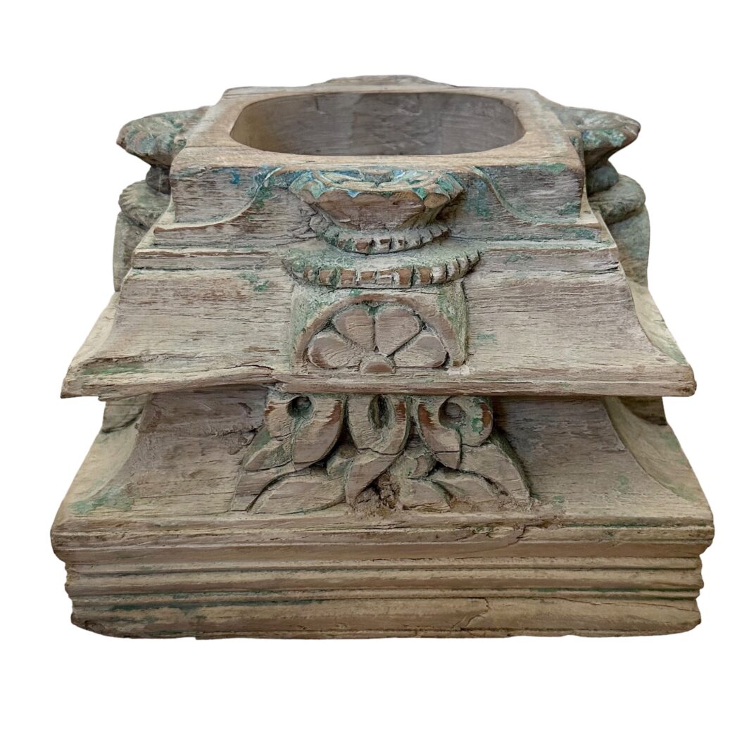 Square Carved Candle Holder - Image 2
