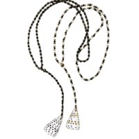Delicate Beadede shell Necklace - Black & Gold || White & Gold