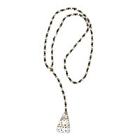Delicate Beadede shell Necklace - Black & Gold || White & Gold - Image 3