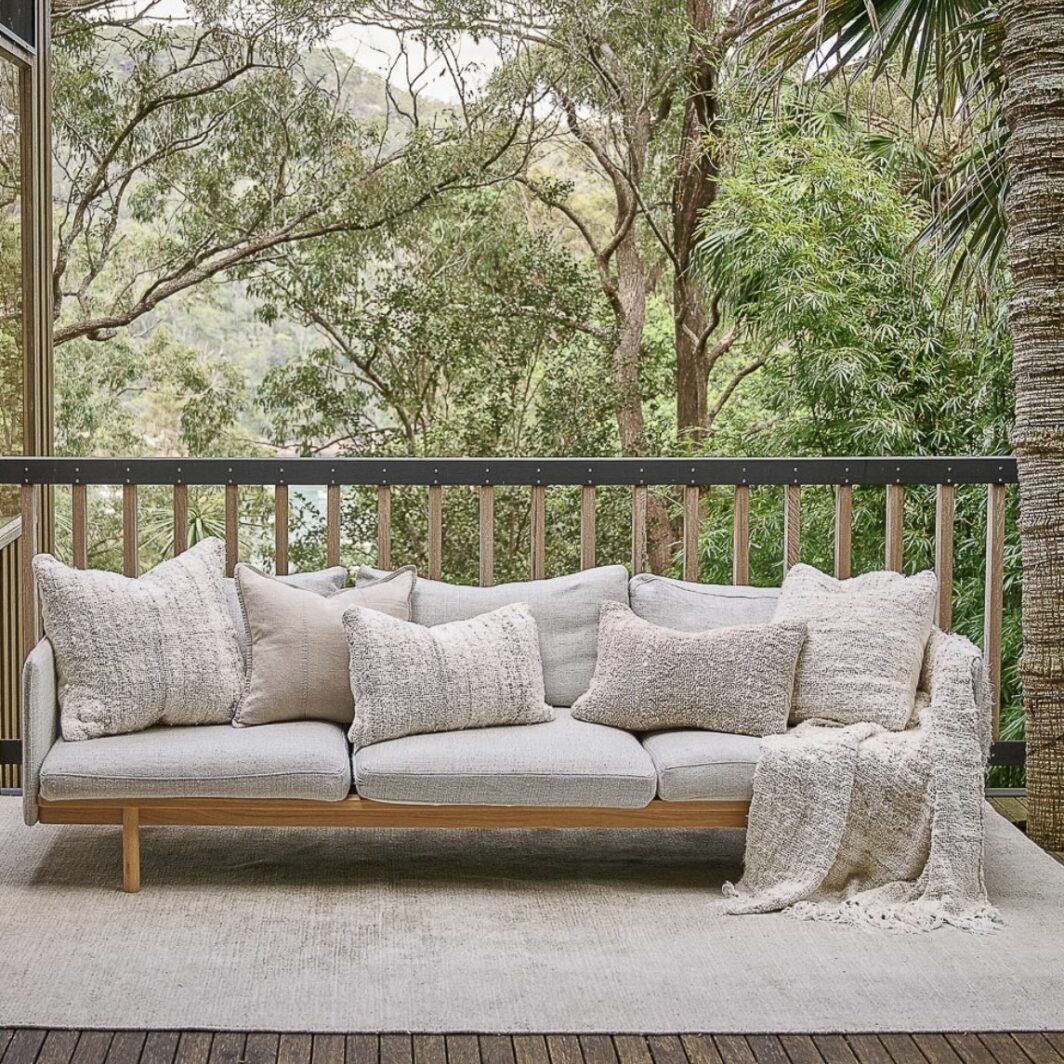 'Wabi' Handwoven Throw & Cushion - Natural - Image 3