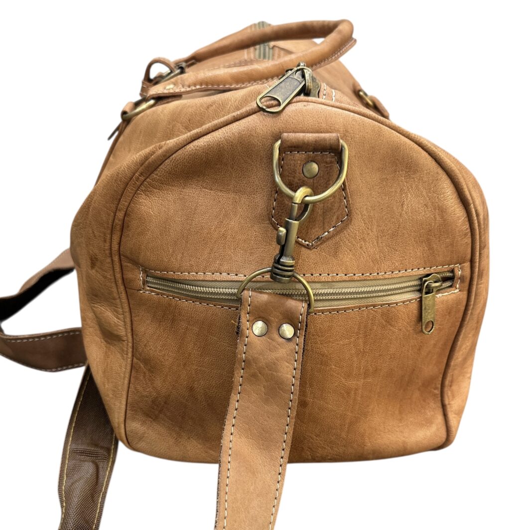 Moroccan Leather Weekend Bag - Image 5