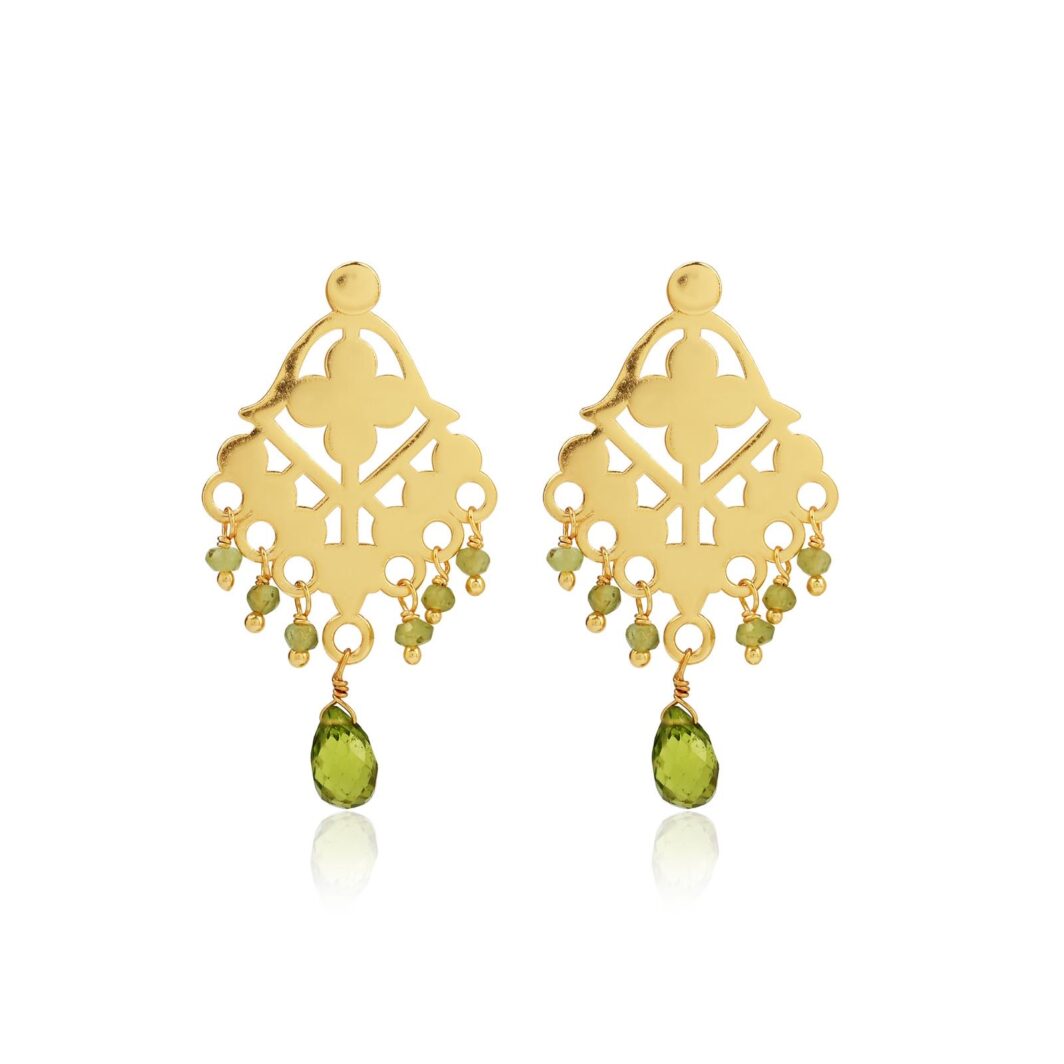 Clover Cross Drops - Peridot