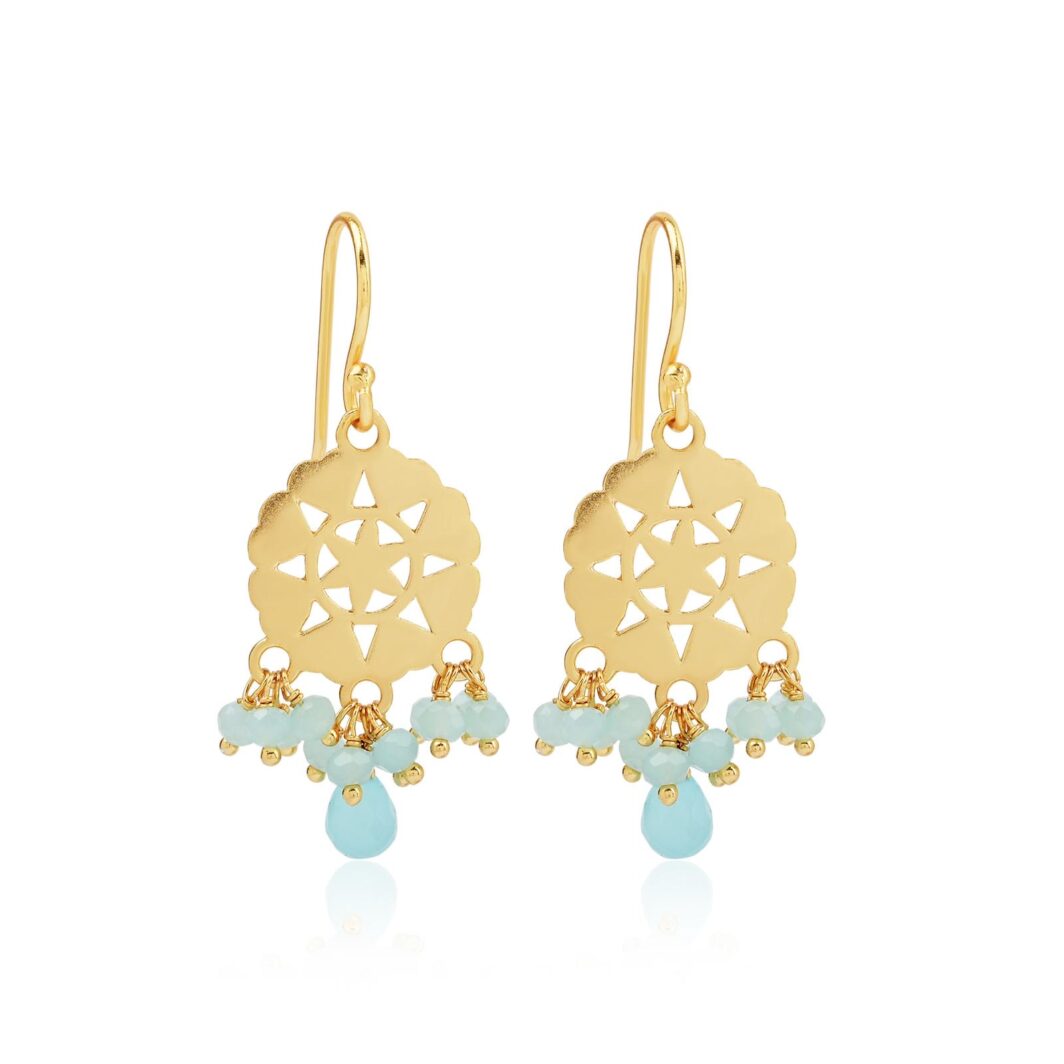 Star Flower Drops - Blue Chalcedony