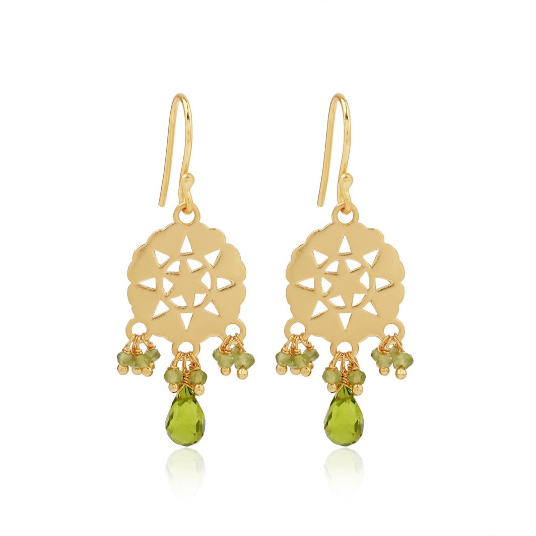 Star Flower Drops - Peridot
