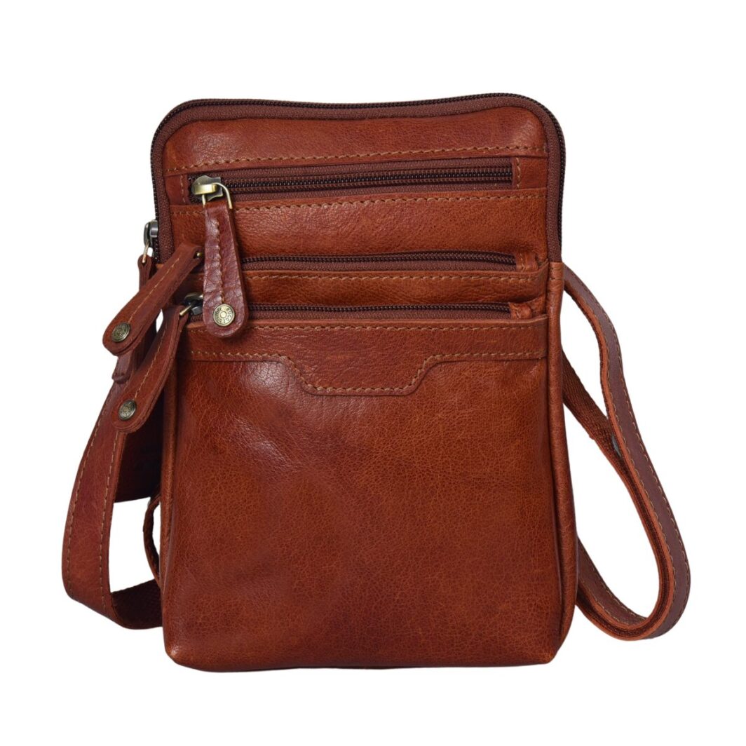 Multi Zip Leather Bag - Romany