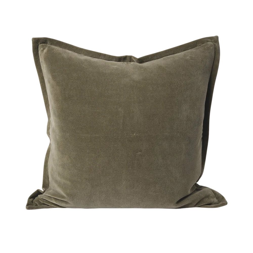 Evelyn Velvet Cushion - Olive