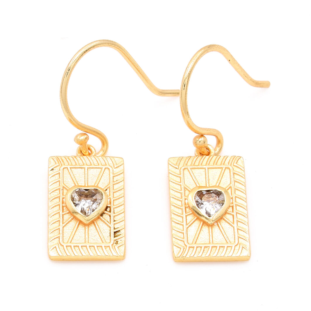 Plaquette Earrings - White Cubic Zirconia